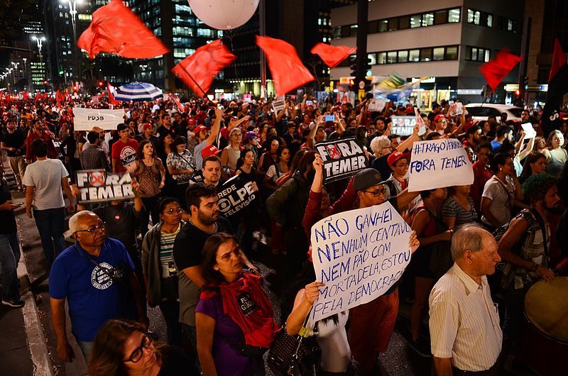 Manifestations contre le Président Temer à São Paulo, août 2016. Rovena Rosa / Agência Brasil via Wikimedia Commons (CC BY 3.0)